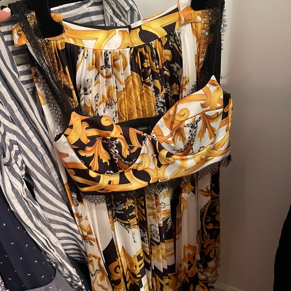 Versace bralette and skirt